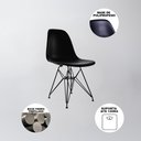 Ver imagem 3 de Conjunto Mesa de Jantar Industrial Clips Amêndoa 120x75 com 4 Cadeiras Eiffel Pretas de Ferro Preto