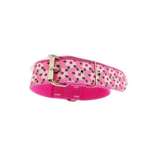 Coleira para Cachorro Xadrez Nylon Rosa Nº.5 (38 Cm 49 Cm)