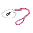 Ver imagem 1 de Coleira guia roliça rosa enforcador de corrente 3.5 x 70 cm