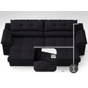 Ver imagem 6 de Sofá com Carregador Usb e Molas no Assento Retrátil Reclinável Mimo 2,30m Velosuede Preto - Netsofas