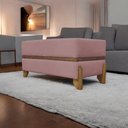 Ver imagem 3 de Puff Recamier Kodama para Cama de Solteiro 100cm Pé Castanho Rosê Bouclé