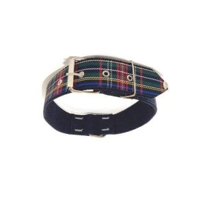 Coleira para Cachorro Xadrez Nylon Preta Nº. 8 (56cm-68cm)