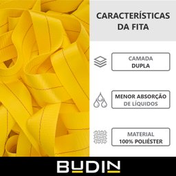Cinta Fita para Reboque e Arraste Budin - 20 Toneladas - 8 Metros - Manilha 3/4 - para Puxar Carros, - 3