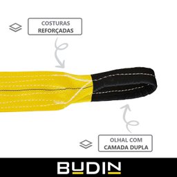 Cinta Fita para Reboque e Arraste Budin - 20 Toneladas - 8 Metros - Manilha 3/4 - para Puxar Carros, - 6
