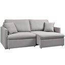 Ver imagem 3 de Sofá 4 Lugares Retrátil Reclinável para Sala de Estar 260cm Send K01 Linho Soft Cinza - Lyam Decor