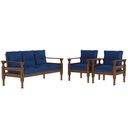 Ver imagem 1 de Jogo Sofá Madeira Maciça 3 Lugares e 2 Poltronas Liz Multimóveis Cr7001
