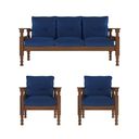 Ver imagem 3 de Jogo Sofá Madeira Maciça 3 Lugares e 2 Poltronas Liz Multimóveis Cr7001