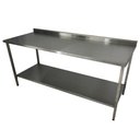 Ver imagem 1 de Mesa de Aço Inox Industrial 160x60x90 Cm com 1 Prateleira Plano Liso com Espelho Nortinox Stander