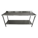 Ver imagem 2 de Mesa de Aço Inox Industrial 160x60x90 Cm com 1 Prateleira Plano Liso com Espelho Nortinox Stander