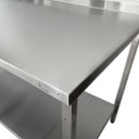 Ver imagem 4 de Mesa de Aço Inox Industrial 160x60x90 Cm com 1 Prateleira Plano Liso com Espelho Nortinox Stander