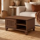 Ver imagem 3 de Mesa de Centro Retangular 78cm 1 Porta Madeira Maciça Aton S05 Ipê - Lyam Decor