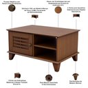 Ver imagem 5 de Mesa de Centro Retangular 78cm 1 Porta Madeira Maciça Aton S05 Ipê - Lyam Decor