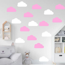 Ver imagem 1 de Adesivos de Parede Infantil Nuvem Rosa e Branco Quarto Delicado 100un