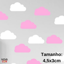 Ver imagem 2 de Adesivos de Parede Infantil Nuvem Rosa e Branco Quarto Delicado 100un