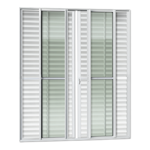 Porta Correr Venez. 6F.Móv.210 x 240 Elite c/Fechad.Tetra V.Liso Branco Brimak
