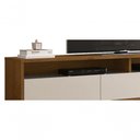 Ver imagem 3 de Rack Bancada para Tv Aspen Madeiro Canela com Off White - Moveisaqui