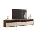 Ver imagem 1 de Rack Bancada para Tv Aspen Madeiro Canela com Off White - Moveisaqui