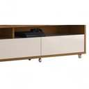 Ver imagem 4 de Rack Bancada para Tv Aspen Madeiro Canela com Off White - Moveisaqui