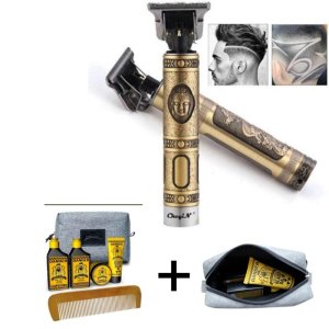 Barbeador de Cabelos Digital Clipper T9 Dourado com Kit Compl