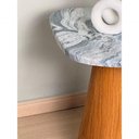Ver imagem 4 de Mesa Lateral Alaska Redonda Mármore Madeira 51cm Branco