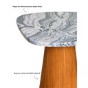 Ver imagem 2 de Mesa Lateral Alaska Redonda Mármore Madeira 51cm Branco