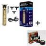 Kit Barbeador Elétrico Dourado Retro + Shampoos e pentes - 1