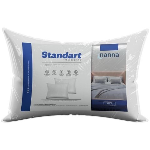 Travesseiro Nanna Standart 50x70cm Fibra 100% Poliéster – Antialérgico e Confortável
