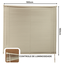 Persiana Horizontal Pvc 25mm Block 180larg X 160alt Bege - 3