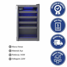 Adega Piubella Cave 100 para 24 Garrafas Grafite 220v 29159 - 2