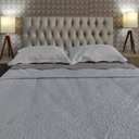 Ver imagem 1 de CABECEIRA PAINEL VINTAGE SUEDE LISO BEGE CASAL 140 X 60 RBL