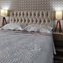 Ver imagem 3 de CABECEIRA PAINEL VINTAGE SUEDE LISO BEGE CASAL 140 X 60 RBL