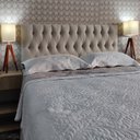 Ver imagem 2 de CABECEIRA PAINEL VINTAGE SUEDE LISO BEGE CASAL 140 X 60 RBL