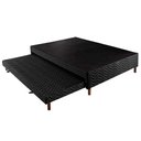 Ver imagem 1 de Cama Box Base C/auxiliar Universal Casal Sommier Rústico Bordado Black (138x188x30) - Paropas