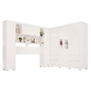 Ver imagem 3 de Guarda-roupa Casal Modulado Andorra 10 Portas 4 Gavetas com Pés e Espelho Branco - Pnr Móveis