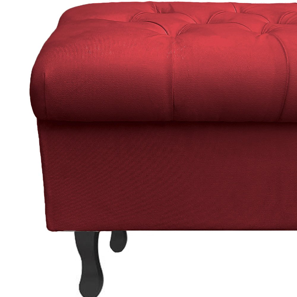 Recamier Puff Bau Bia 120x Suede Vermelho - Majú Decor - 3