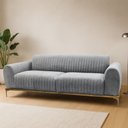 Ver imagem 2 de Sofá Molino 2 Lugares 180cm Pés Ouro Fosco Bouclé Cinza - Nexta Casa