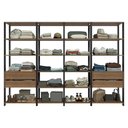 Ver imagem 4 de Guarda Roupa Closet Modulado 4 Gavetas 18 Prateleiras 258cm Valencia Madesa Rustic Preto