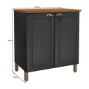 Ver imagem 3 de Balcão de Cozinha Cooktop Firenze 80cm 2 Portas Chumbo com Tampo Mdf - Indékes