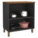 Ver imagem 2 de Balcão de Cozinha Cooktop Firenze 80cm 2 Portas Chumbo com Tampo Mdf - Indékes