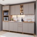 Ver imagem 1 de Armário de Cozinha Modulada Completa Fidelitá Berlim 5 Peças 270cm 12 Portas 2 Gavetas sem Tampo