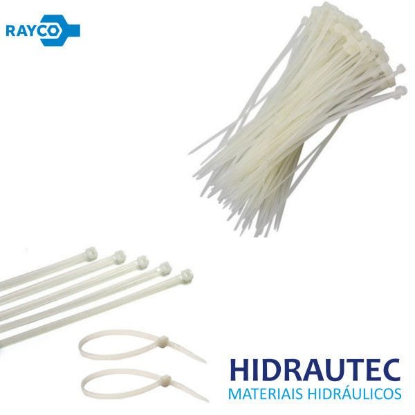 Abraçadeira Nylon Lacre de Segurança 140 X 3,5 C/100un. Branco Rayco - 4