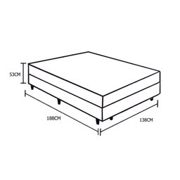 Cama Box Conjugado Casal Santo Box Espuma D23 53x138x188 - 2