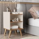 Ver imagem 1 de Mesas de Cabeceira Retrô com 2 Nichos e 1 Prateleira Jade:off/nature