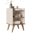 Ver imagem 2 de Mesas de Cabeceira Retrô com 2 Nichos e 1 Prateleira Jade:off/nature