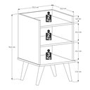 Ver imagem 3 de Mesas de Cabeceira Retrô com 2 Nichos e 1 Prateleira Jade:off/nature