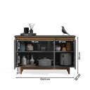 Ver imagem 5 de Aparador Buffet Sala Flow com 3 Portas Pés Madeira Maciça Cinza - Ej Moveis