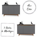 Ver imagem 4 de Aparador Buffet Sala Flow com 3 Portas Pés Madeira Maciça Cinza - Ej Moveis