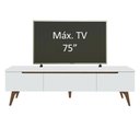 Ver imagem 5 de Rack Retrô Madesa Reims para Tv até 75 Polegadas Pés de Madeira - Branco