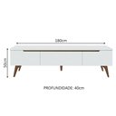 Ver imagem 4 de Rack Retrô Madesa Reims para Tv até 75 Polegadas Pés de Madeira - Branco