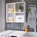 Ver imagem 2 de Nicho de Parede Branco Organizador Multiuso Funcionale 63x63x26cm Lavanderia Cozinha